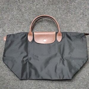 Longchamp (NWOT) Black Tote with Brown Leather Accents